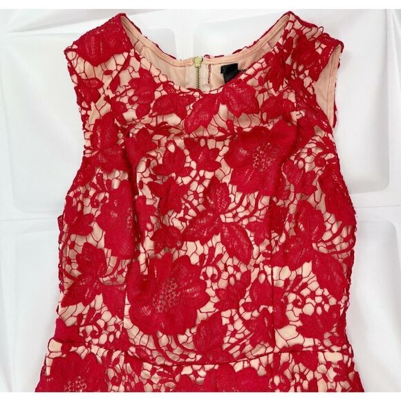 Label by Five Twelve Neiman Marcus Sz 10 Red Lace Crochet Dress Formal Cocktail - Picture 4 of 8